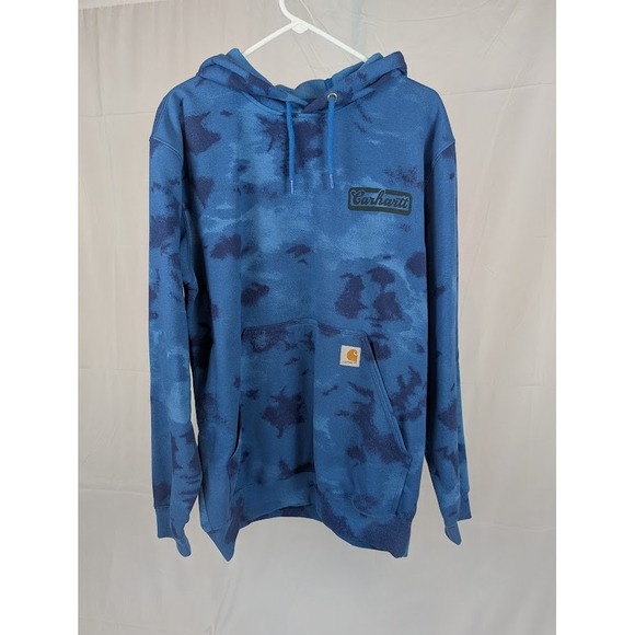 Carhartt Other - NWOT Carhartt Mens Blue Cloud Tie Dye Loose Fit Hoodie Sweatshirt TS7206- Medium